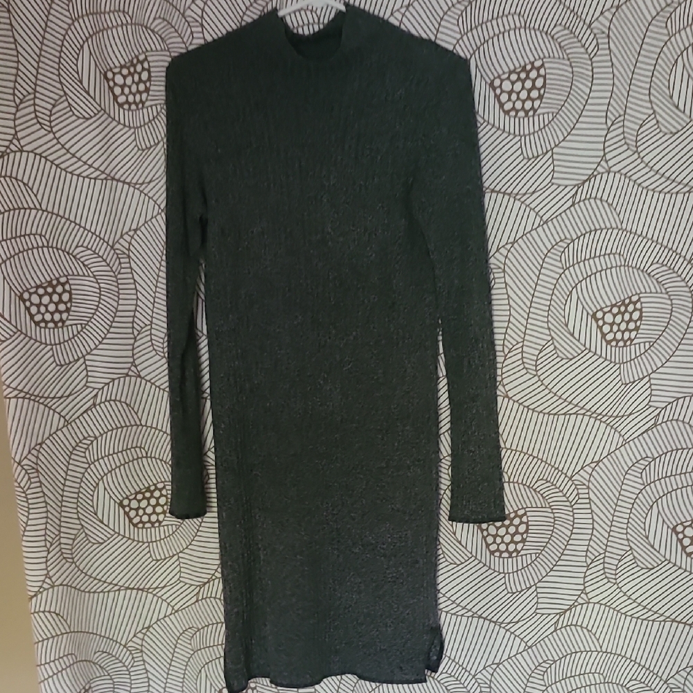 Wilfred Textured Black Long Sleeve Dress